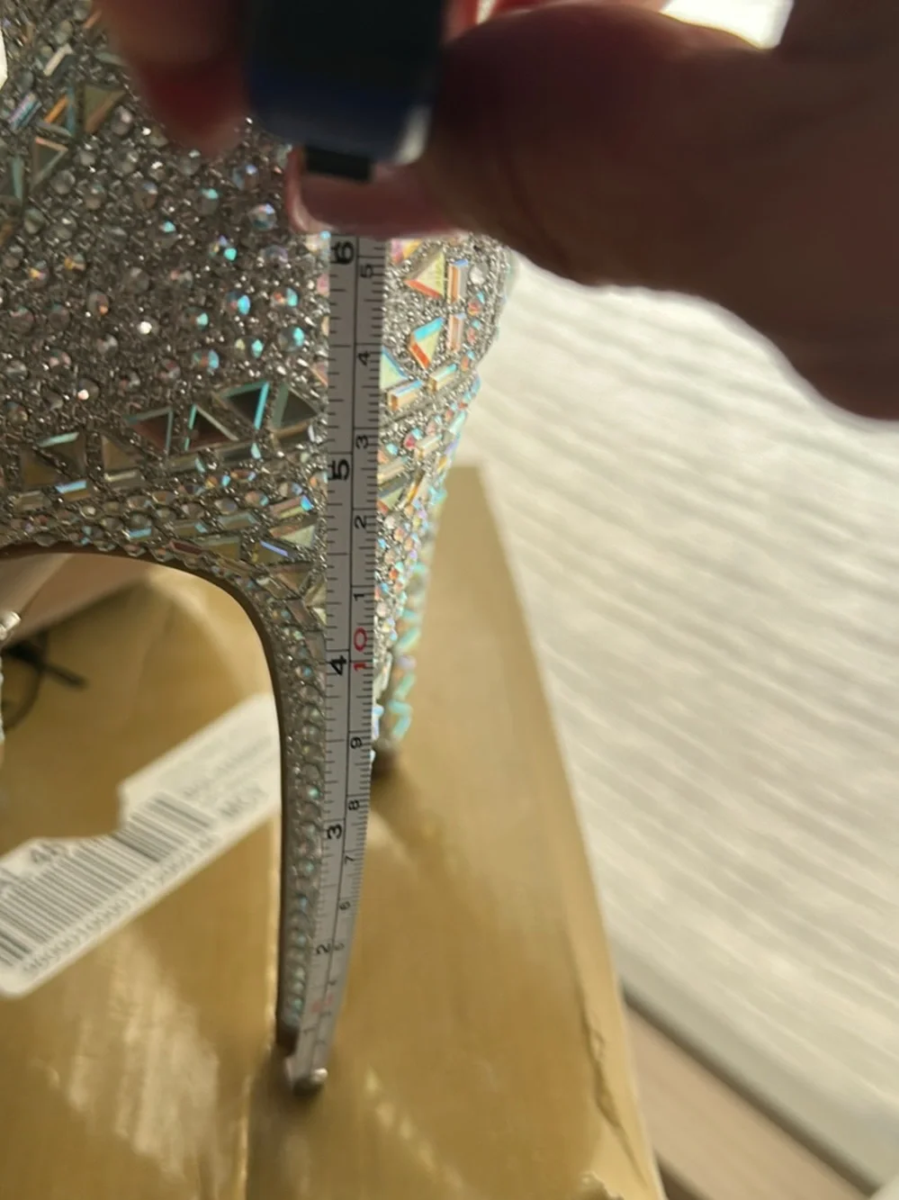 Thalia Sodi Silver Crystal T-Strap Heels
